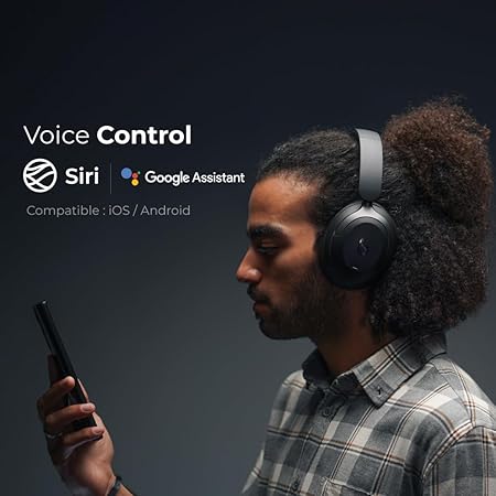 BLUPEBBLE OVER EAR FOLDABLE DIGITAL HYBRID NOISE CANCELLING HEADPHONES C90 BLUE BP-PAC90ANC-BL thumbnail 3