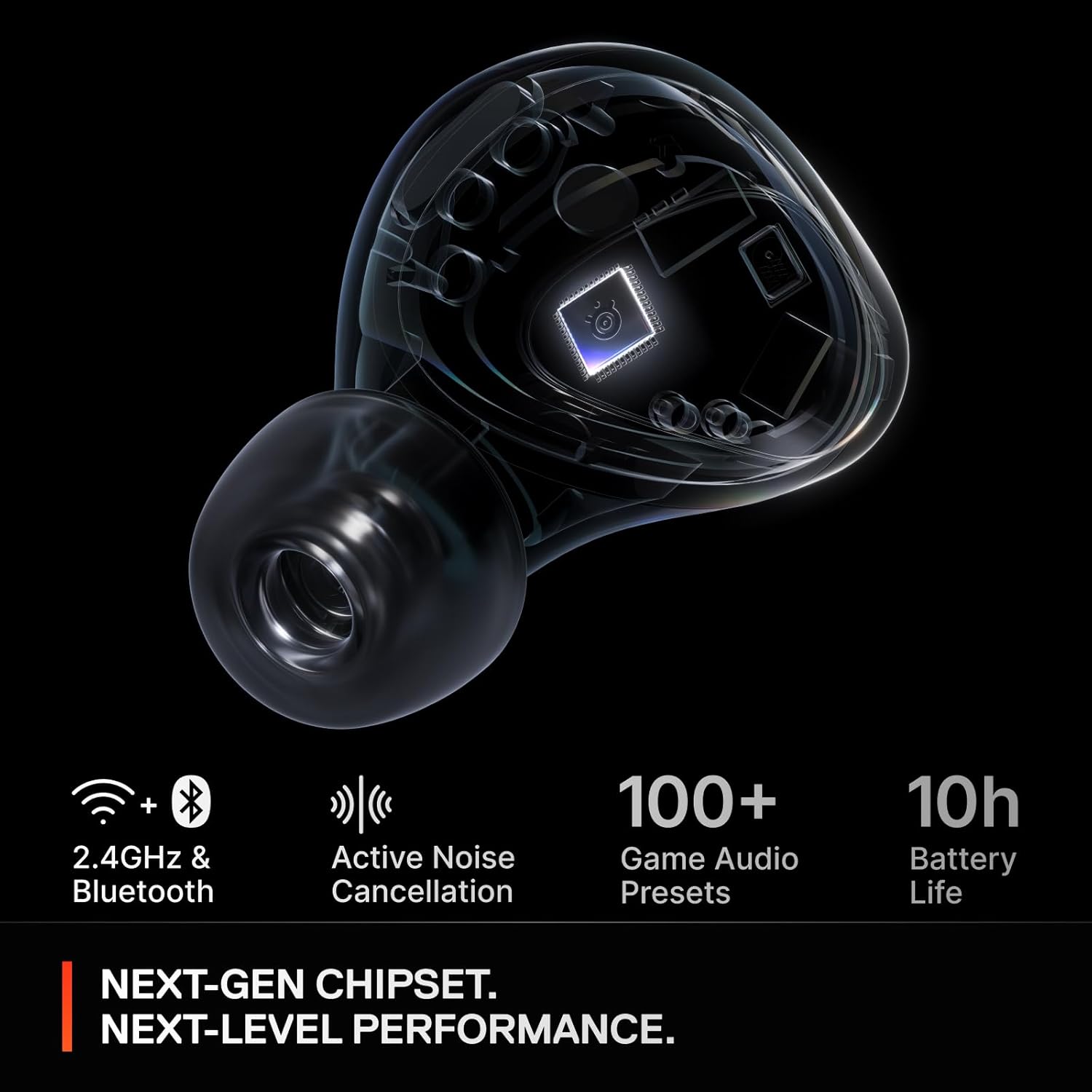 STEELSERIES ARCTIS GAMEBUDS WIRELESS NOISE CANCELLING GAMING EARBUDS FOR PS5 WHITE 61682 thumbnail 4