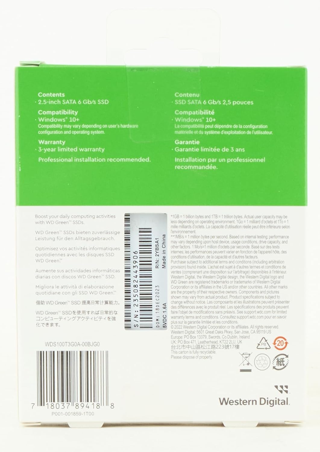 WD GREEN SSD SATA  1TB UP TO 545MB/S WDS100T3G0A-00BJG0 thumbnail 5