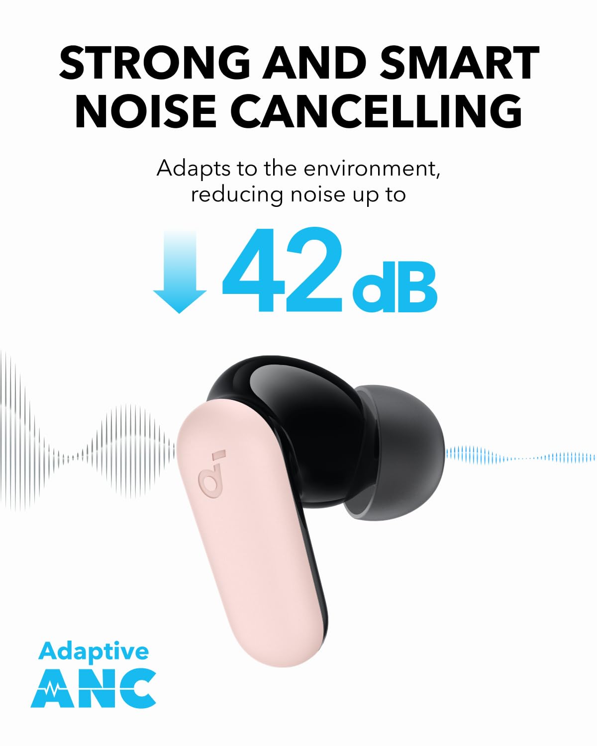 ANKER SOUNDCORE NOICE CANCELLING WIRELESS EARBUDS R50I PINK A3959H51 thumbnail 4