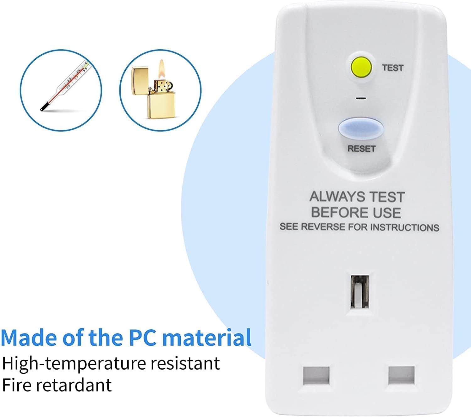 OAONAN PORTABLE RCD SAFETY UK PLUG ADAPTER NB-H3E thumbnail 6