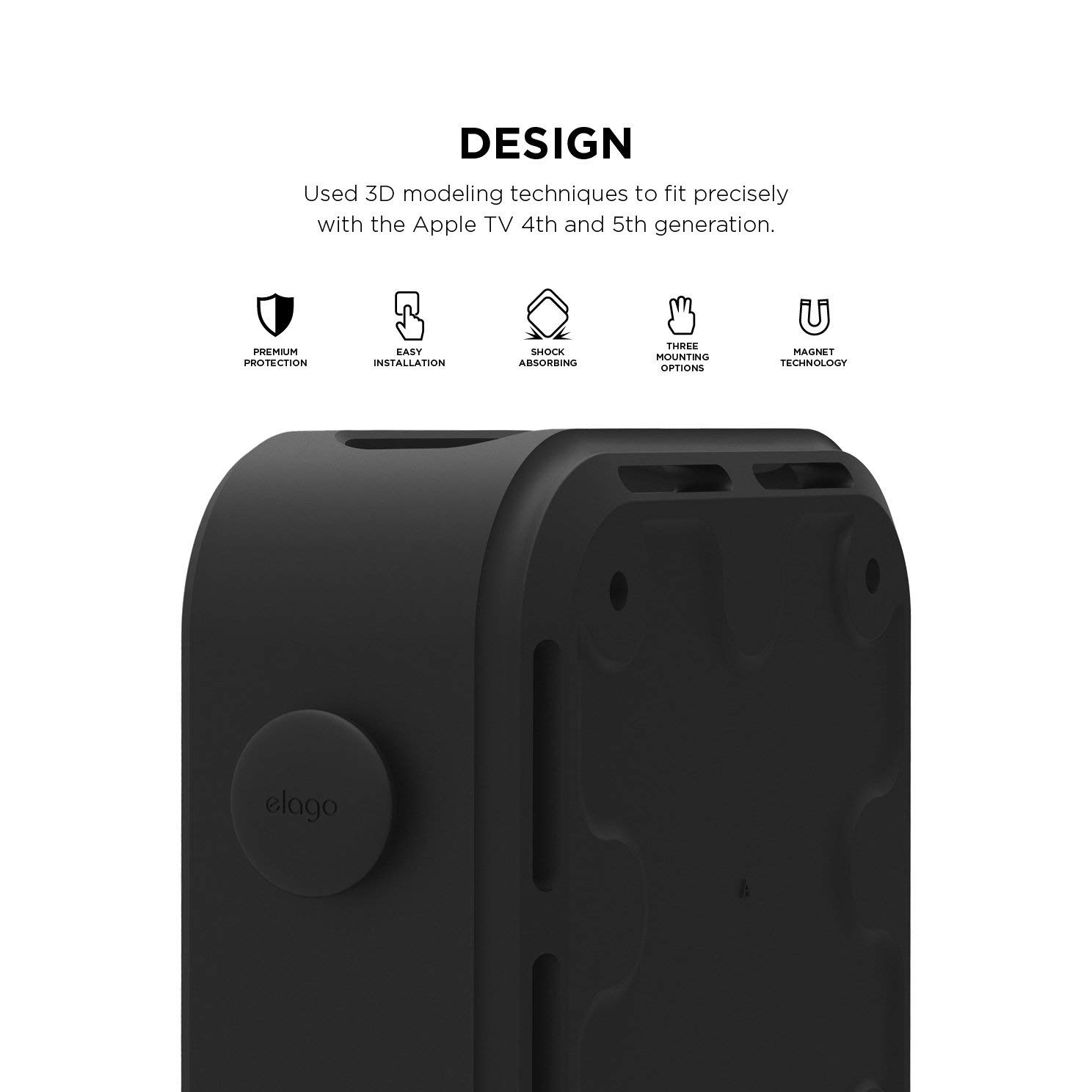 ELAGO MULTI MOUNT APPLE TV CASE EST-ATV-BK thumbnail 2