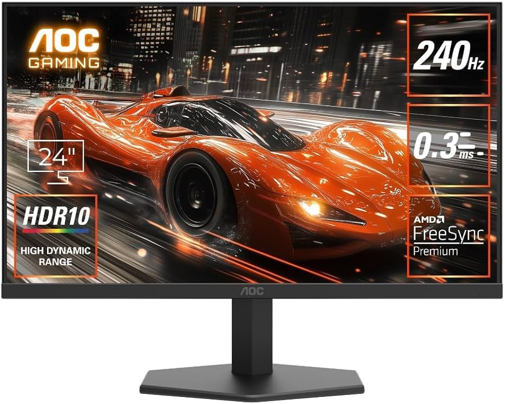 AOC 24 INCH FHD 240HZ 0.3MS IPS DISPLAY GAMING MONITOR 24G11ZE