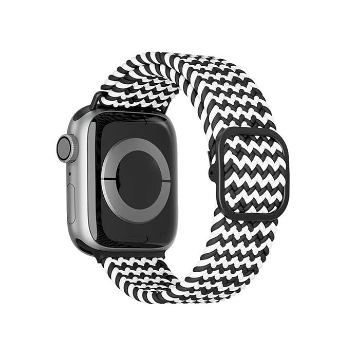 LEVELO CRISBEN NYLON STRAP APPLE WATCH ULTRA / SERIES 8 45/49MM BLACK/WHITE LVLCRS49BKWH thumbnail 3