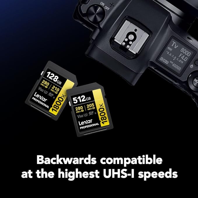 LEXAR PROFESSIONAL 1800X SDXC™ UHS-II CARDS UP TO 280MB/S READ 205MB/S WRITE U3 V60 4K - 512GB LSD1800512G-BNNNG thumbnail 6