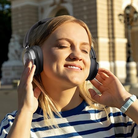 BLUPEBBLE OVER EAR FOLDABLE DIGITAL HYBRID NOISE CANCELLING HEADPHONES C90 BLUE BP-PAC90ANC-BL thumbnail 7