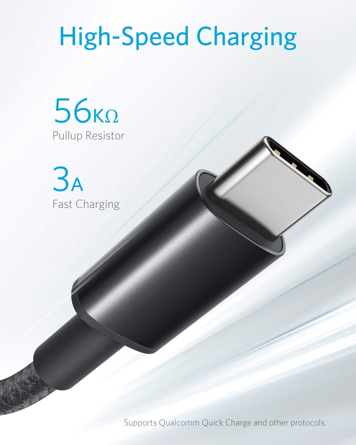 ANKER NYLON USB-A TO USB-C CABLE 6FT BRAIDED A8173H11 thumbnail 4