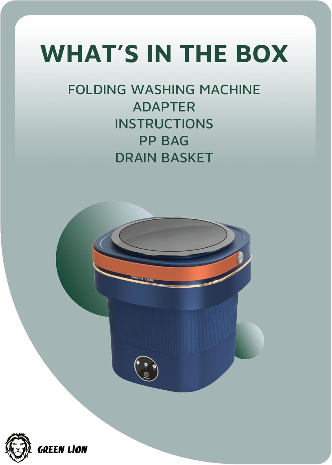 GREEN LION FOLDABLE MINI WASHING MACHINE 9L 60W BLUE GNMINIWM9LBL thumbnail 8
