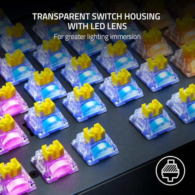 RAZER MECHANICAL SWITCHES CLICKY GEN- YELLOW LINEAR RC21-02040100-R3M1 thumbnail 5