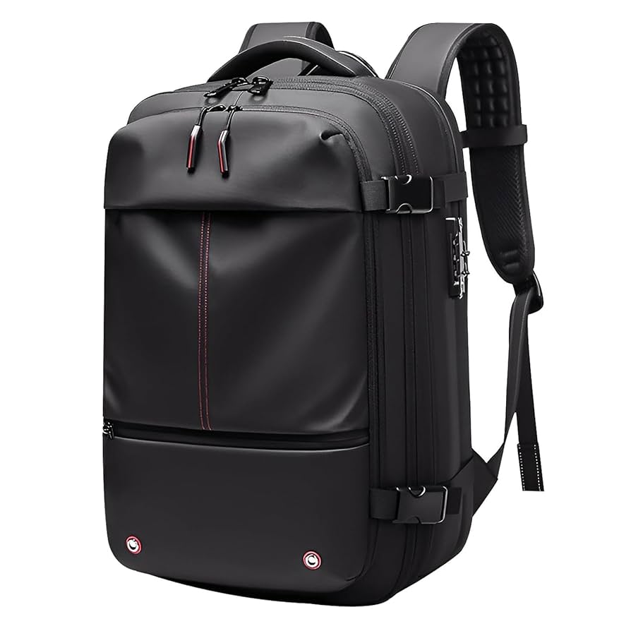 TRAVEL BACKPACK 19 INCH EXPANDABLE WITH PUMP BLACK FJ7757