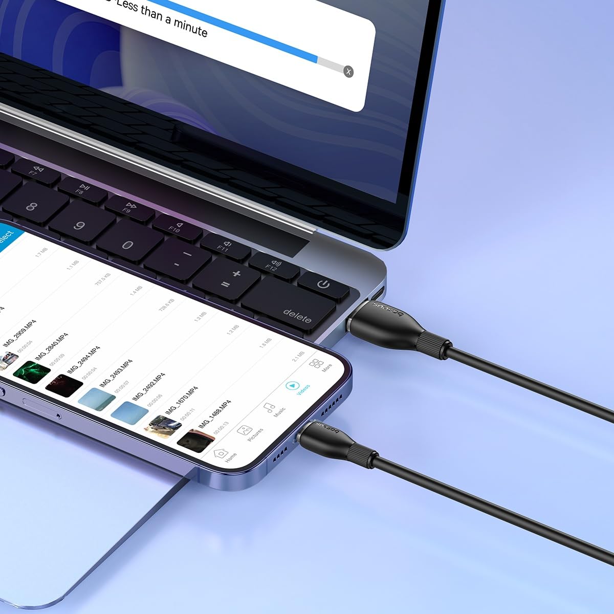 BASEUS PUDDING SERIES USB TO LIGHTNING 2.4A 2M CABLE BLACK thumbnail 7