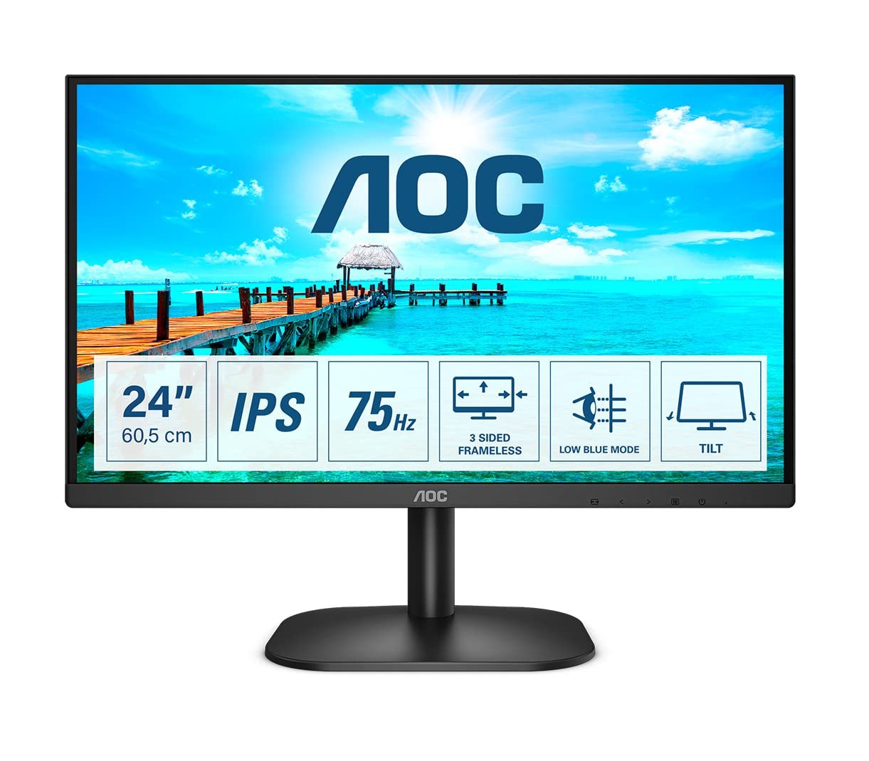 AOC FHD IPS MONITOR 24" HDMI/VGA 24B2XH