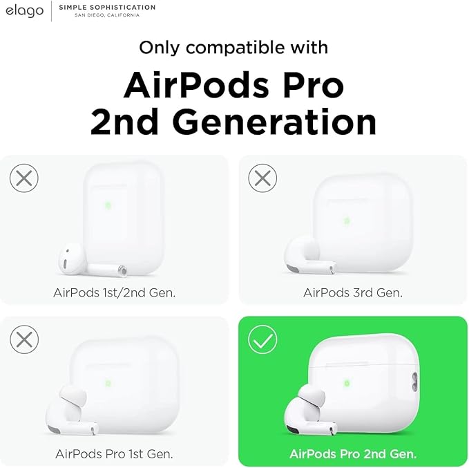 ELAGO APPLE AIRPODS PRO 2 BASIC SILICONE CASE GREEN EAPP2SC-BA-PGR thumbnail 2