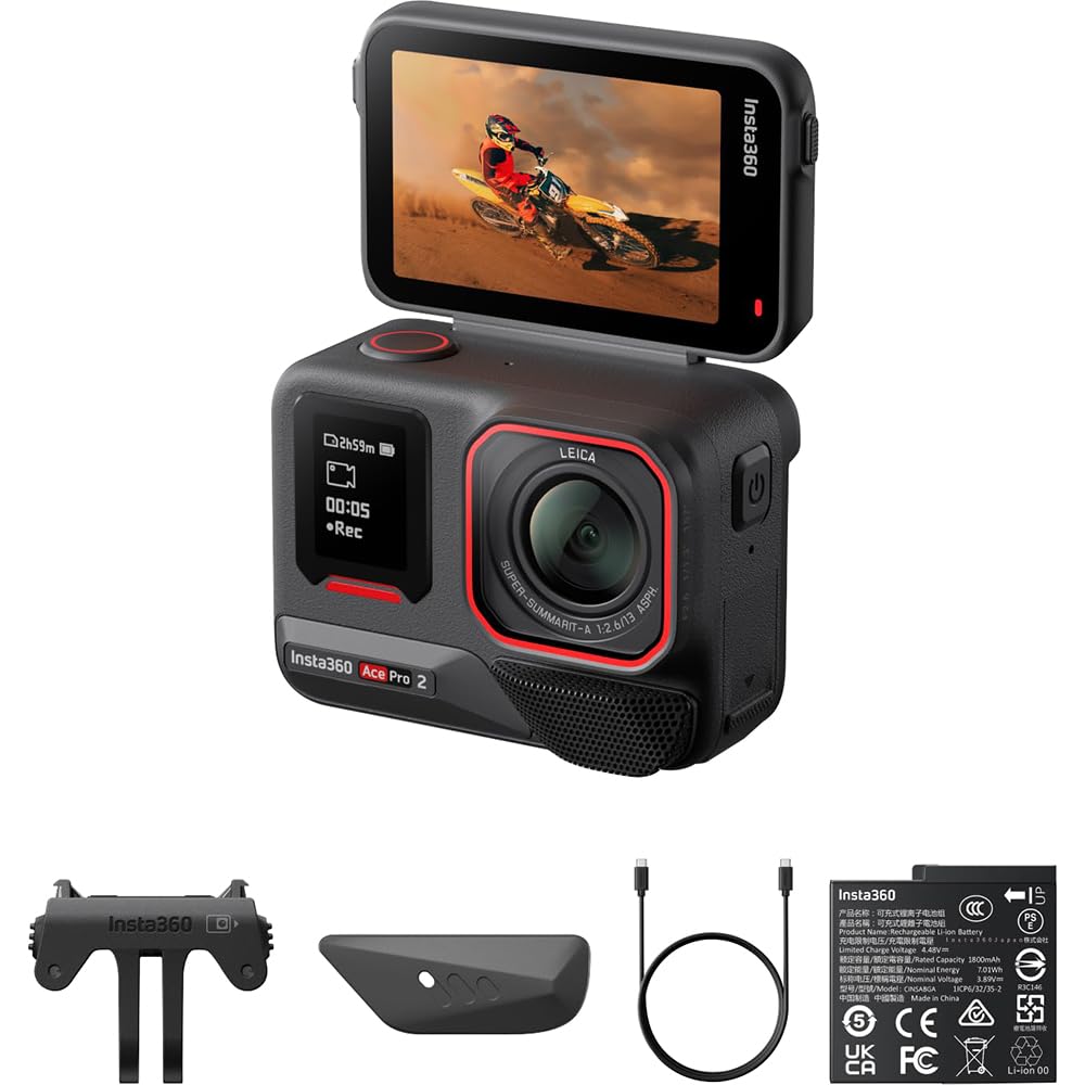 INSTA360 ACE PRO 2 8K AI-POWERED ACTION CAMERA WITH DUAL BATTERY MM93 EDITION BLACK CINSBBGA thumbnail 2