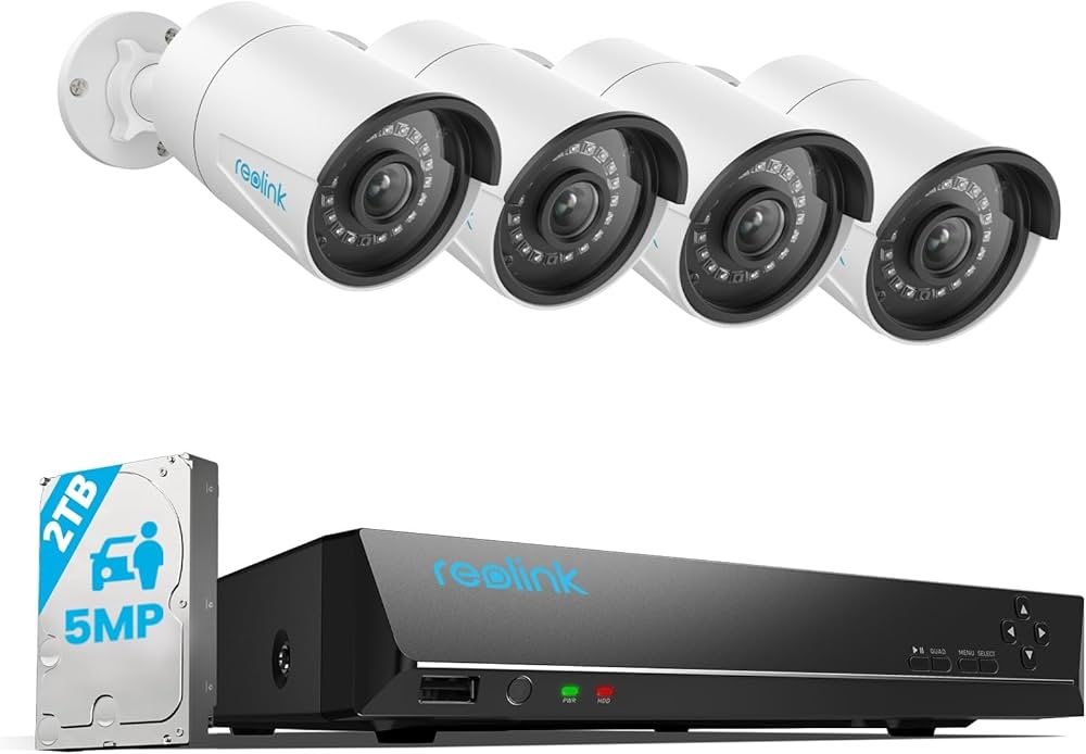 REOLINK PRO SERIES 5MP SUPER HD 8-CHANNEL POE SECURITY SYSTEM PS2KB02