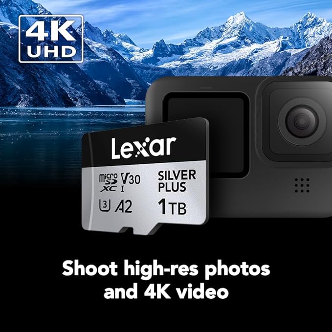 LEXAR PROFESSIONAL SILVER PLUS MICROSDXC UHS-I CARDS 205MB/S-1TB LMSSIPL001T-BNANG thumbnail 4