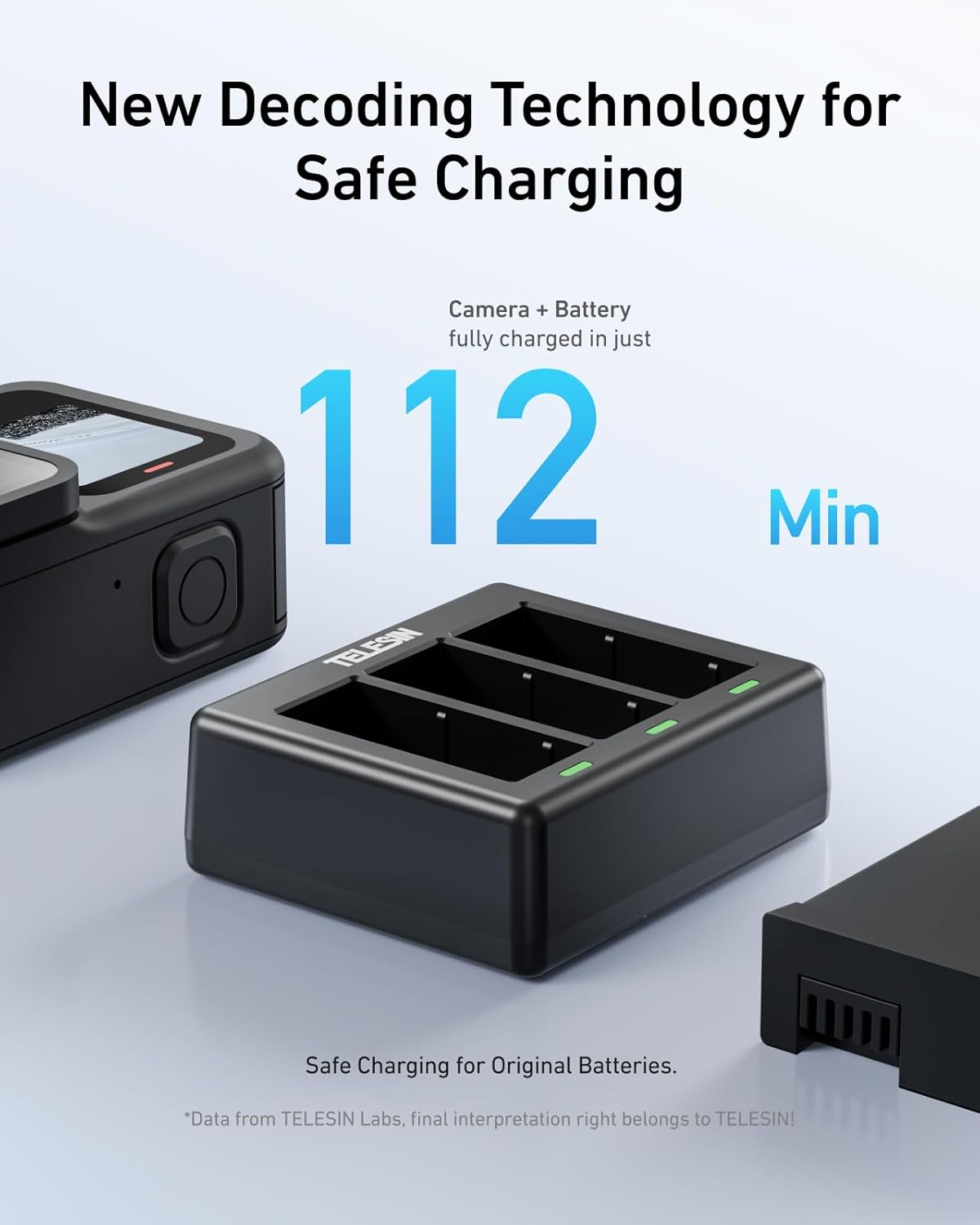 TELESIN GOPRO HERO 13 BATTERY CHARGER BOX WITH 2 BATTERIES S0-ECB-07-TGP thumbnail 3