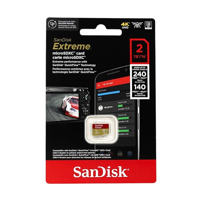 SANDISK 2TB EXTREME MICROSDXC UHS-I MEMORY CARD SDSQXAV-2T00-GN6MN thumbnail 3