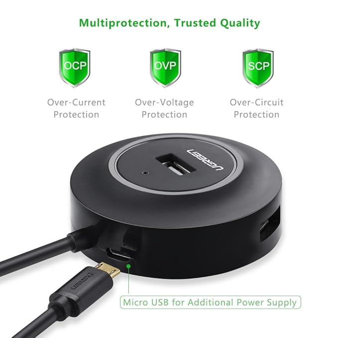 UGREEN USB 2.0 HUB 4 PORTS 1M BLACK 20277 thumbnail 6