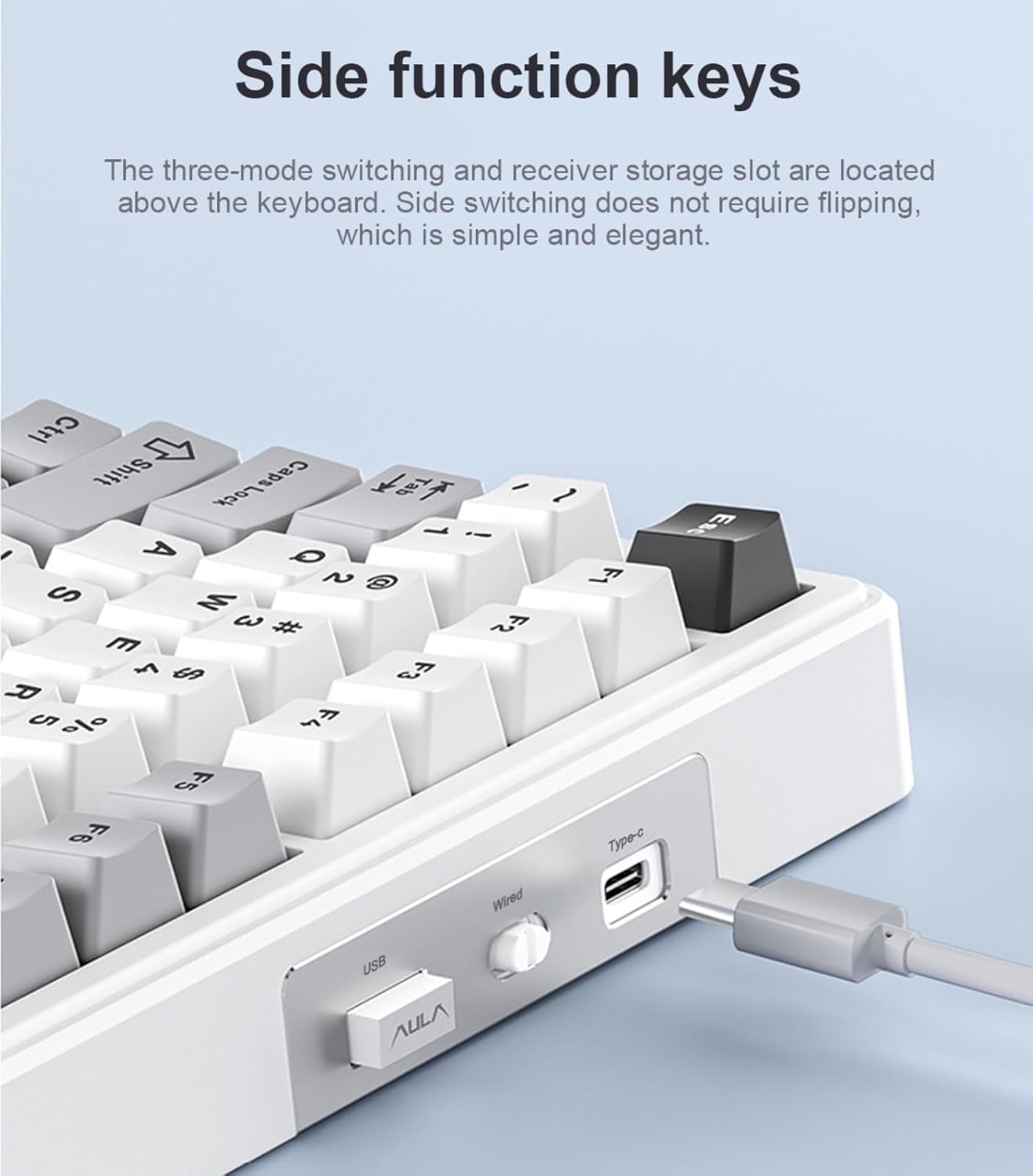 AULA 99 KEYS RGB 98% MECHANICAL GAMING KEYBOARD TRI-MODE KNOB STAR VECTOR SWITCH BK-GRY-GRN F99 PRO thumbnail 4