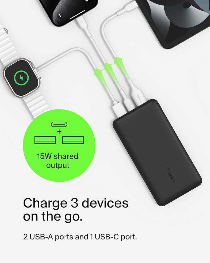 BELKIN BOOST CHARGER 10K POWER BUNDLE TRAVEL KIT BLACK BU041KQBK thumbnail 2