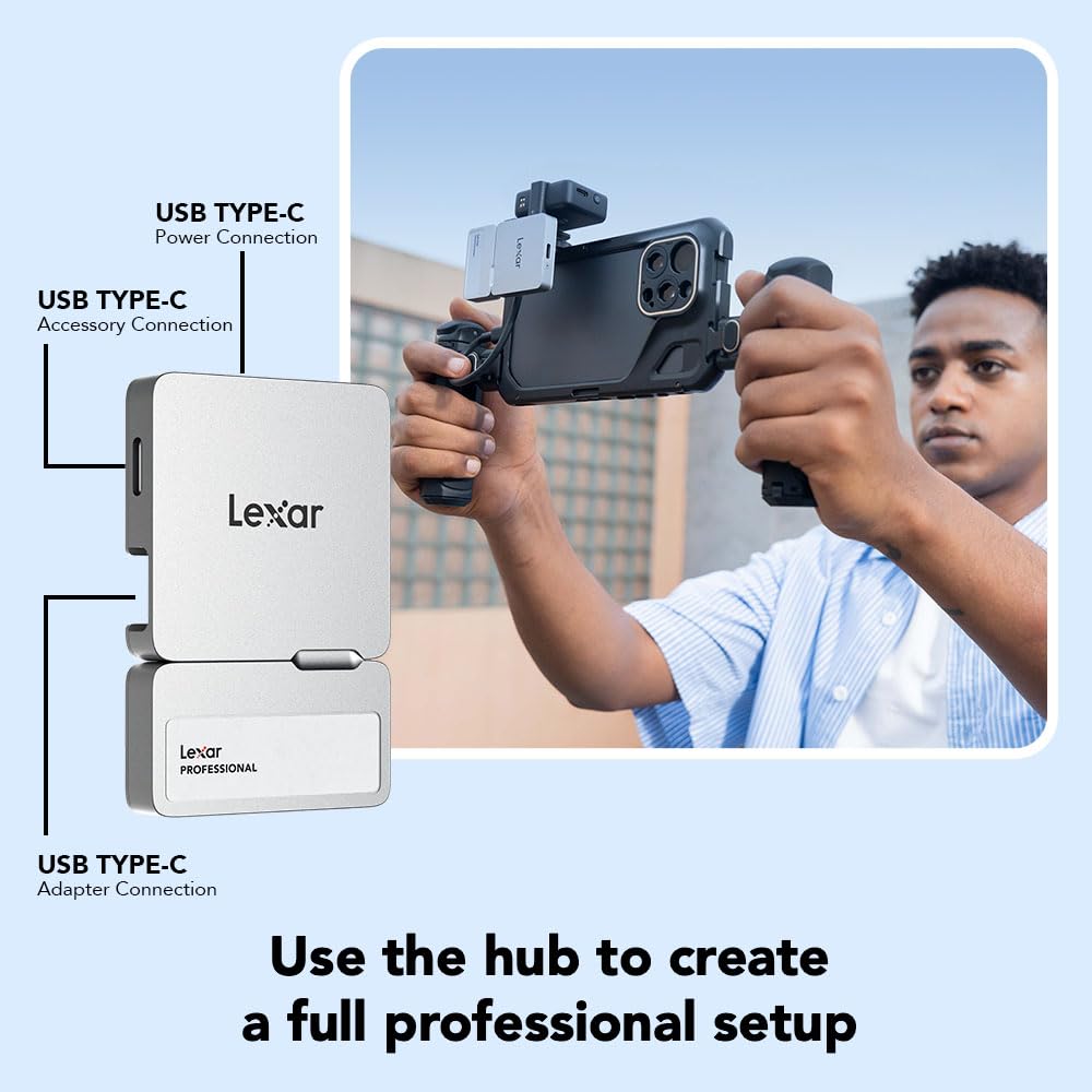 LEXAR PORTABLE 1TB SSD USB 3.2 GEN 2 WITH HUB UP TO 1050 MB/S LSL400S001T-RNSNG thumbnail 5