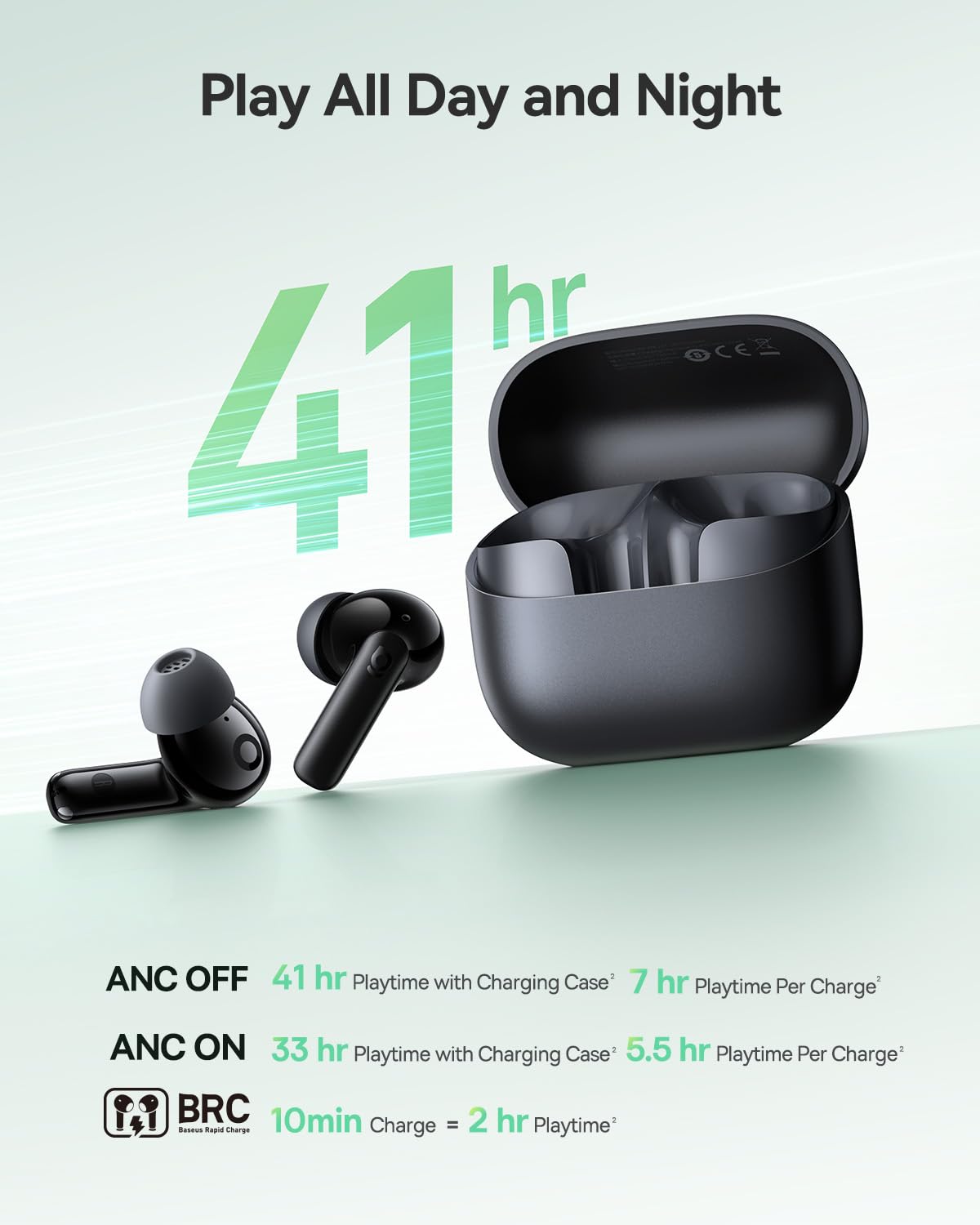 BASEUS BASS BPI NC IN EAR TRUE WIRELESS EARBUDS COSMIC BLACK A0010705BK thumbnail 6