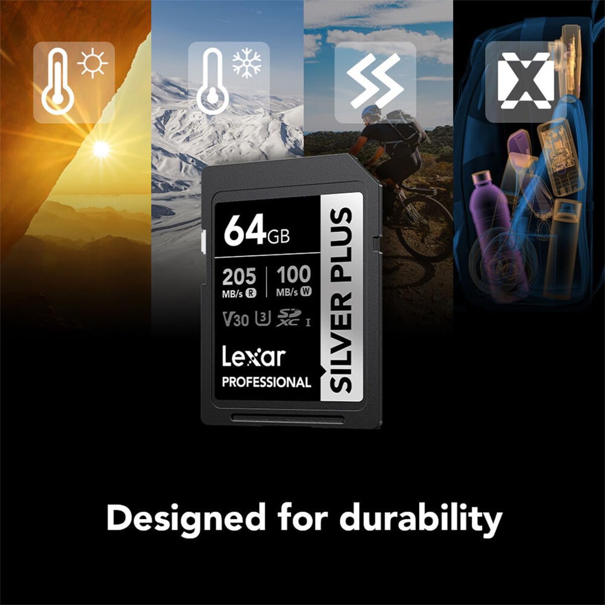 LEXAR PROFESSIONAL SILVER PLUS SDXC UHS-I CARDS 205MBPS-64GB LSDSIPL064G-BNNNG thumbnail 5