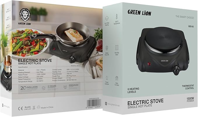 GREEN LION ELECTRIC STOVE SINGLE HOT PLATE BLACK GNESSING42BK thumbnail 8