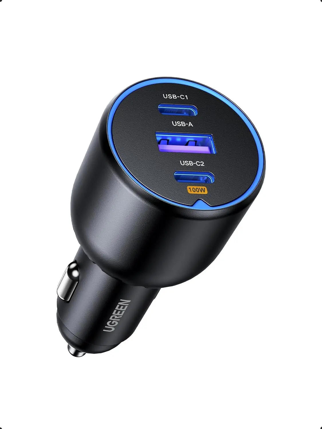 UGREEN 3 PORT FAST CAR CHARGER 130W BLACK 35025 thumbnail 2
