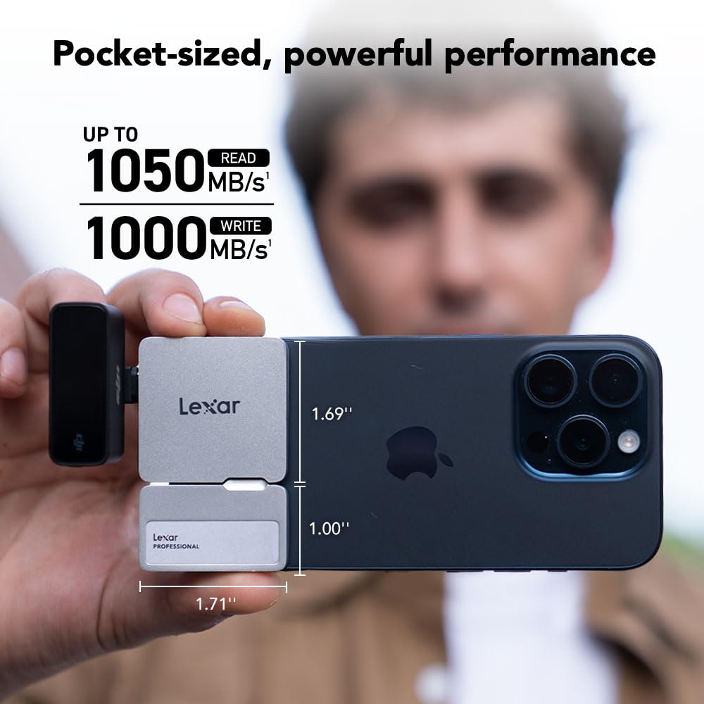 LEXAR PORTABLE 1TB SSD USB 3.2 GEN 2 WITH HUB UP TO 1050 MB/S LSL400S001T-RNSNG thumbnail 2