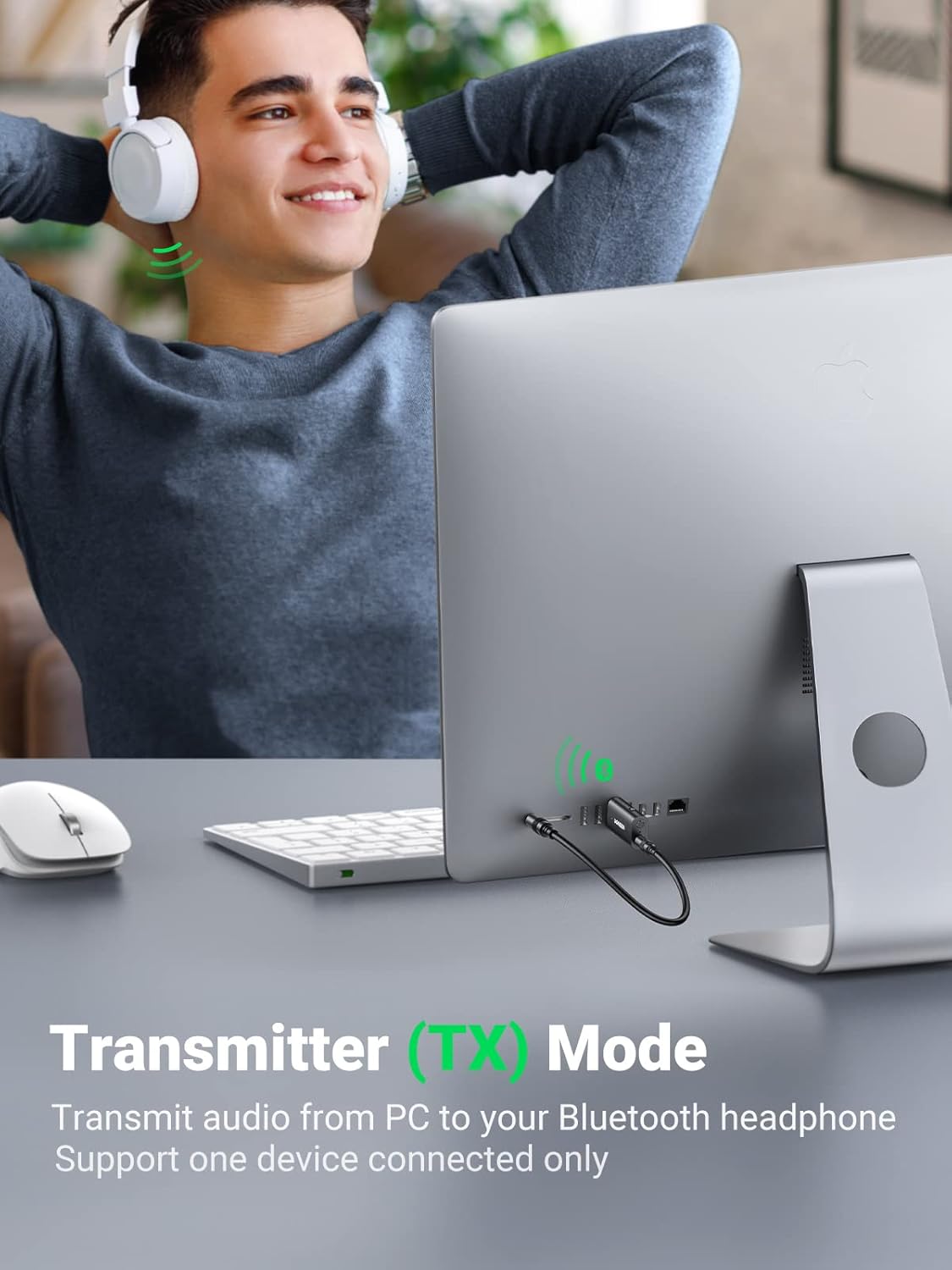 UGREEN USB 2.0 TO 3.5MM BLUETOOTH TRANSMITTER/RECEIVER ADAPTER WITH AUDIO CABLE 60300 thumbnail 5