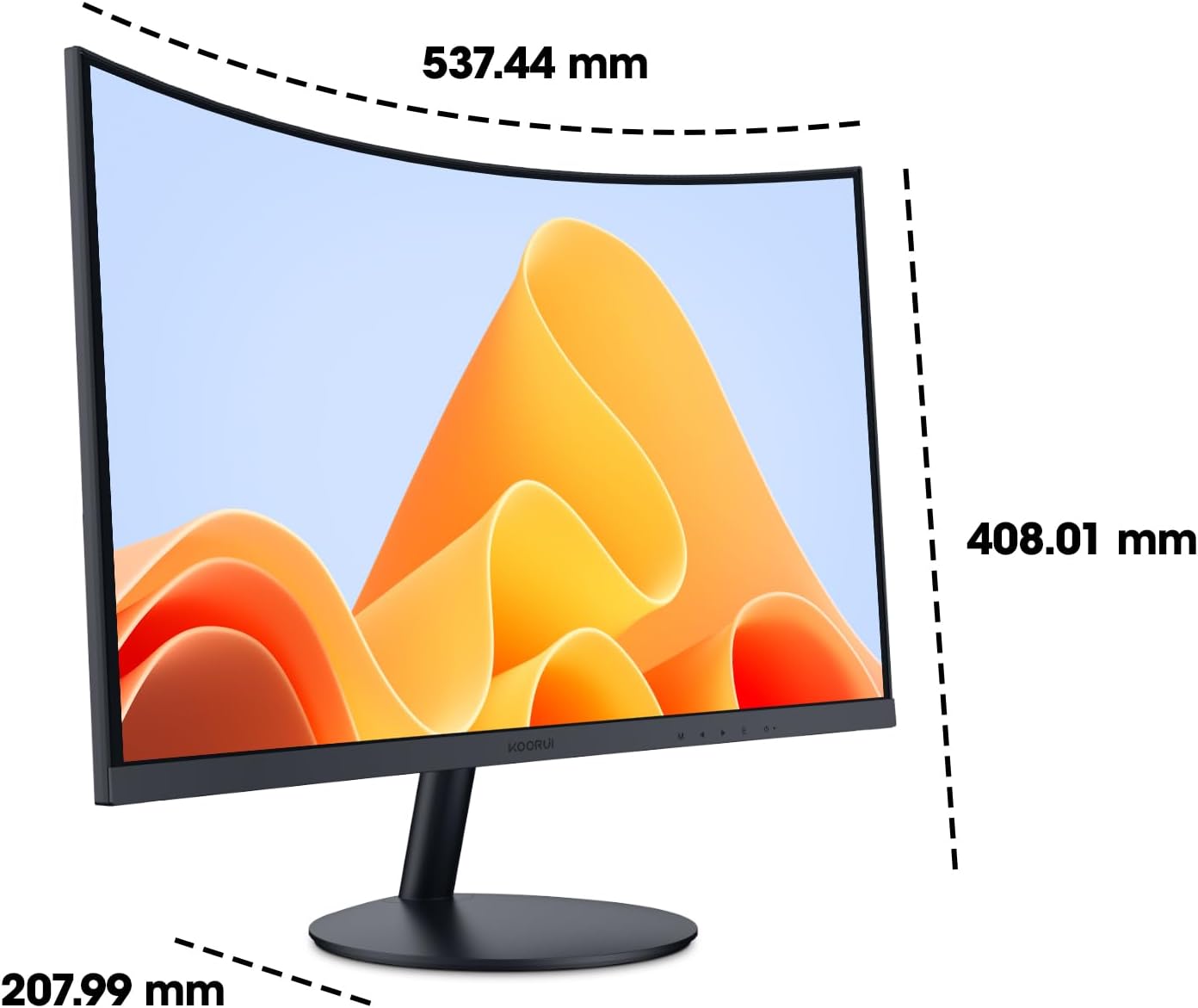 KOORUI 24-INCH FHD 1920X1080 75HZ CURVED GAMING MONITOR BLACK 24N5CA thumbnail 7
