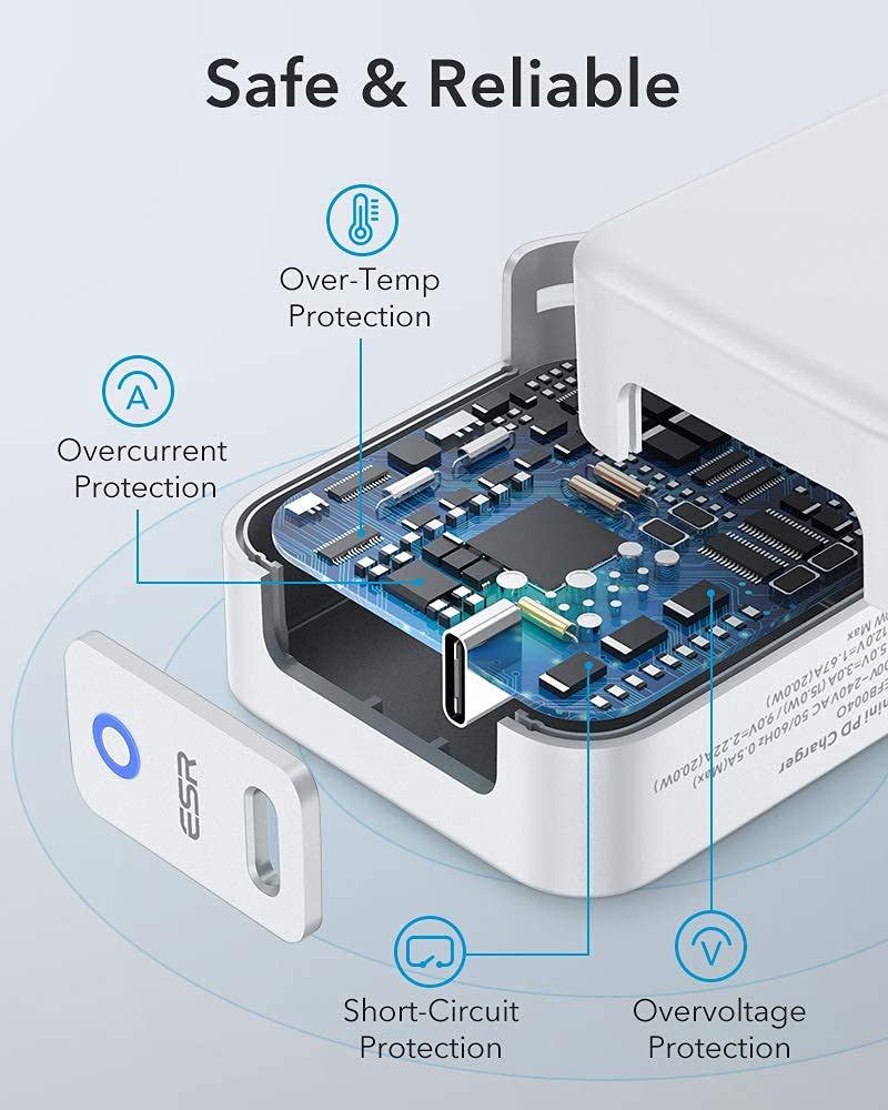 ESR 20W MINI PD CHARGER WITH TYPE C CABLE WHITE thumbnail 8