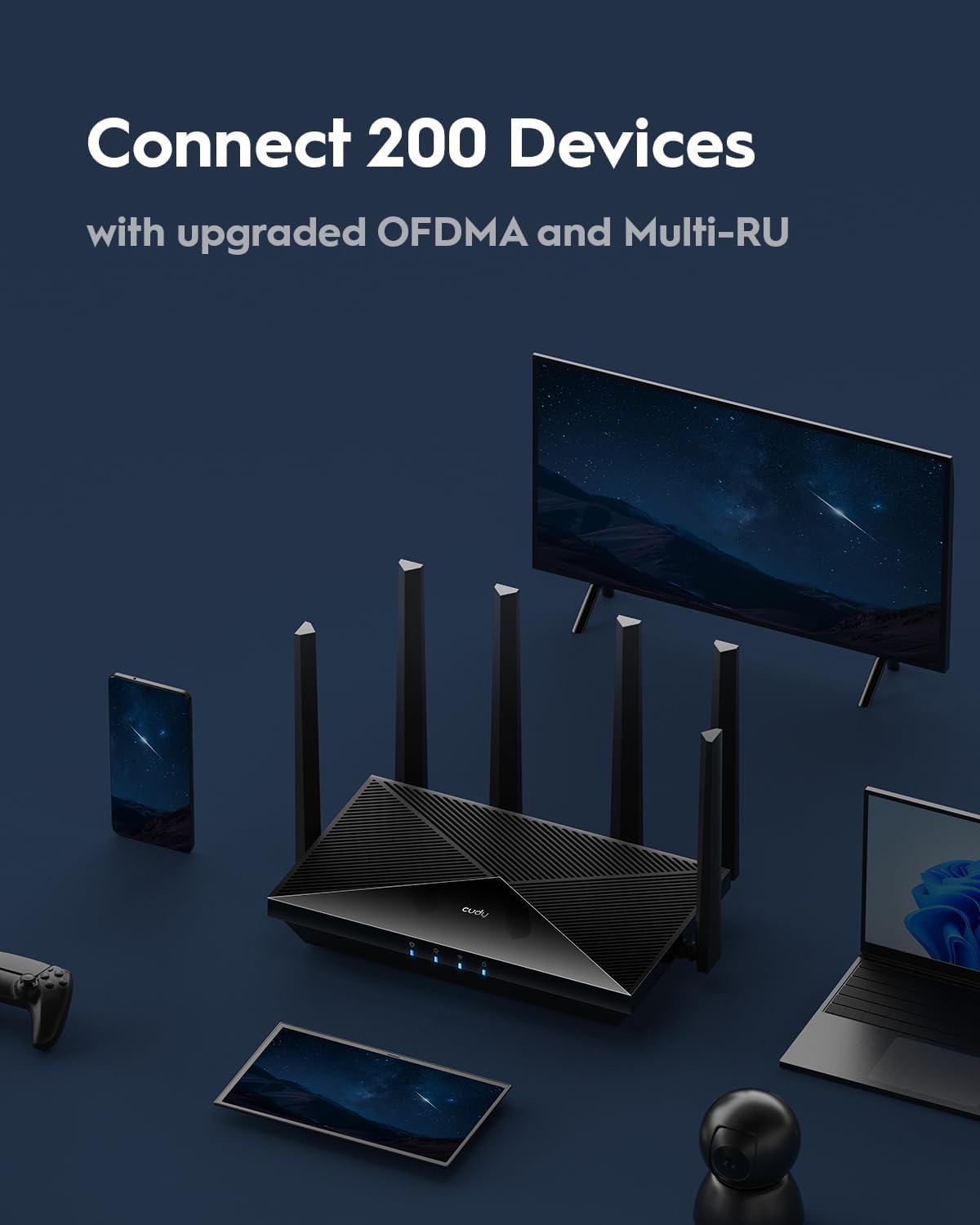 CUDY BE11000 TRI-BAND WI-FI 7 6-STREAM 10 GBPS 4X 2.5G PORTS ROUTER BLACK WR11000 thumbnail 7