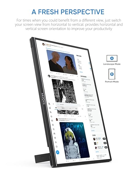 ARZOPA 14 INCH ULTRA SLIM FHD 1080P PORTABLE MONITOR BLACK A1S thumbnail 4