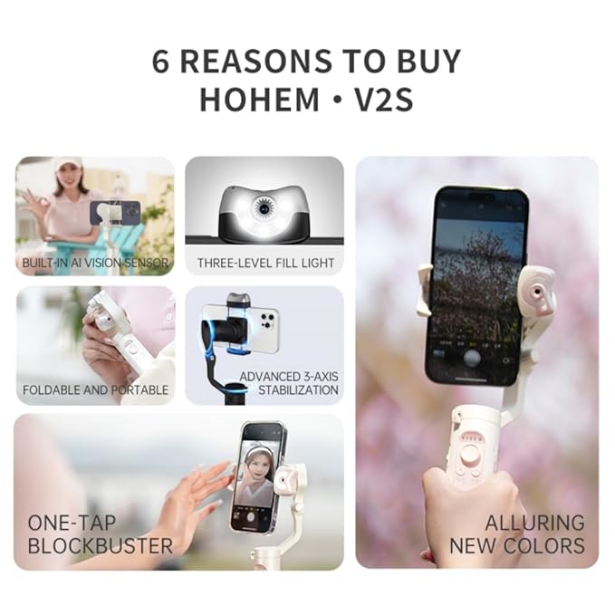 HOHEM ISTEADY V2 AI TRACKING SMARTPHONE GIMBAL BLACK thumbnail 7