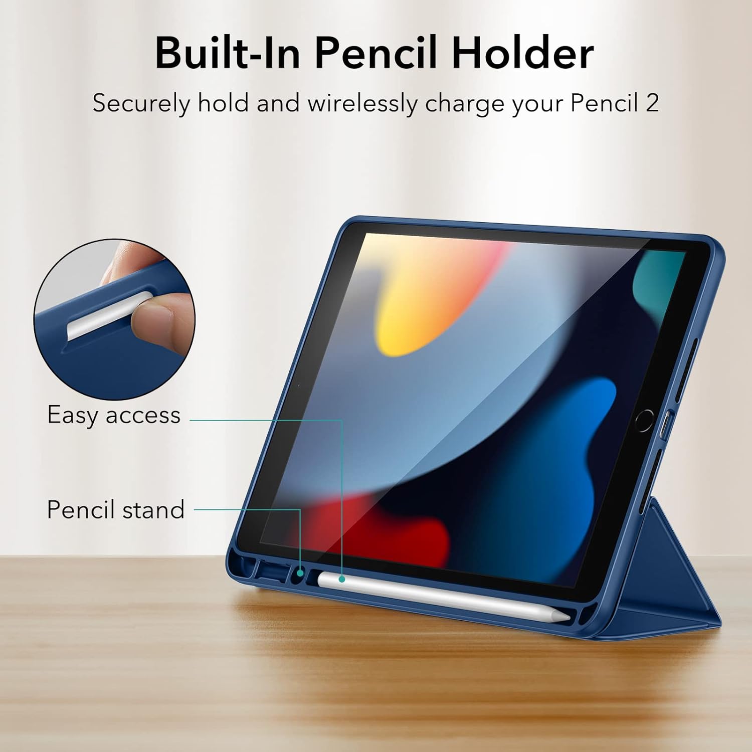 ESR IPAD 8/7 URBAN FOLIO CASE WITH PENCIL HOLDER BLUE thumbnail 2