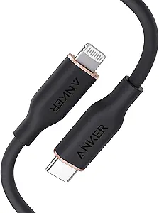 ANKER POWERLINE III FLOW USB C WITH LIGHTNING CONNECTOR 3FT BLACK A8662H11