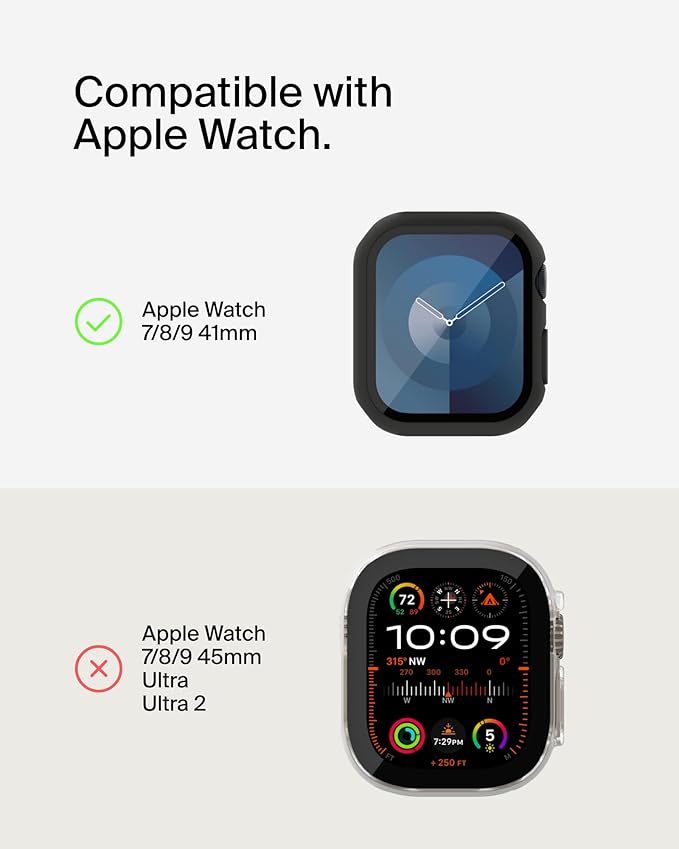 BELKIN APPLE WATCH SERIES 7/SE/6/5/4 41MM/40MM SCREEN PROTECTOR BLACK OVG003ZZBK thumbnail 4