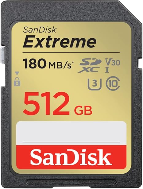 SANDISK EXTREME UHS-I CARD 512GB 180MB/S SDSDXVV-512G-GNCIN