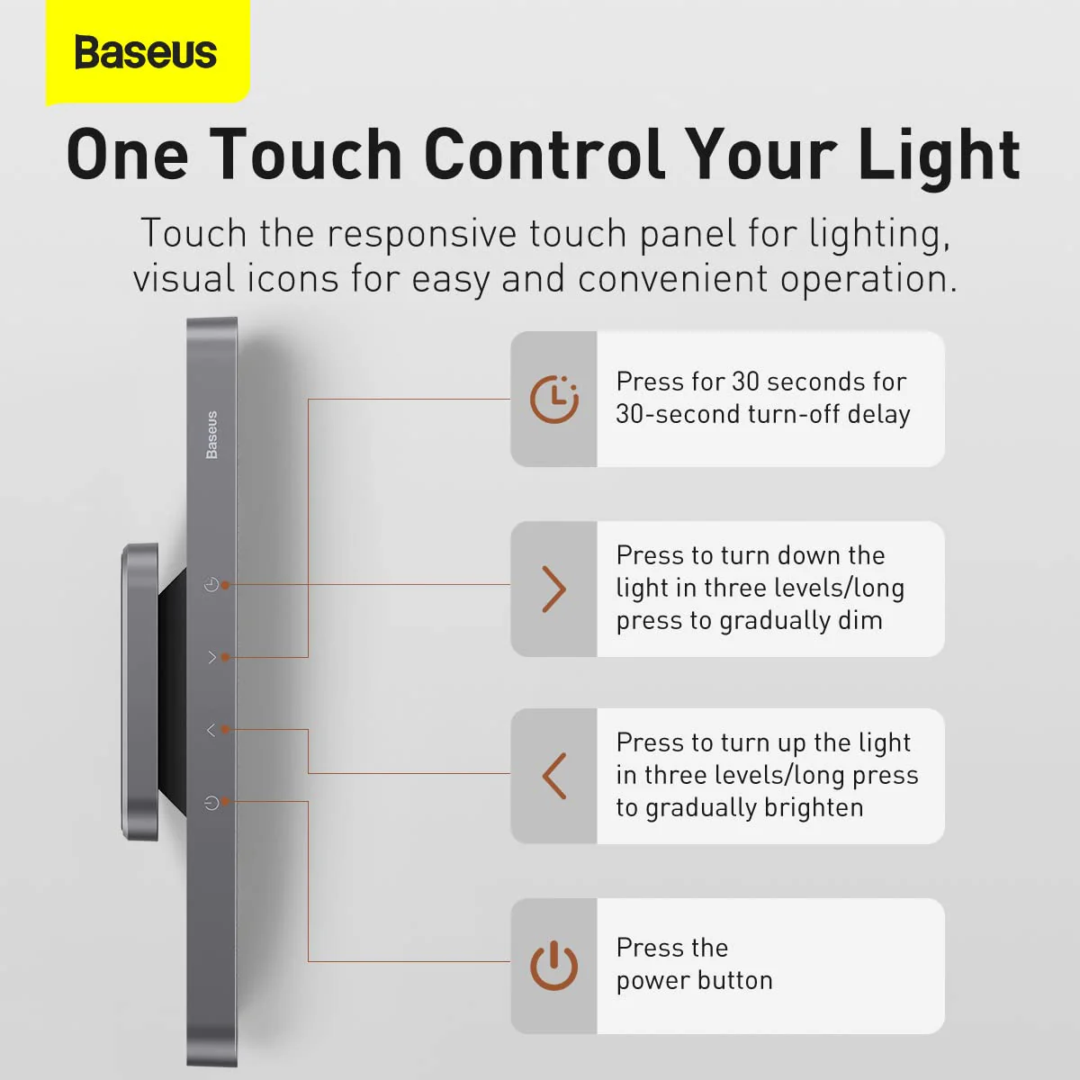 BASEUS MAGNETIC CHARGING DESK LAMP DARK GRAY DGXC-C0G thumbnail 8
