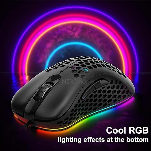 AULA Wind Gaming Mouse (Black, Rainbow Backlight, F810) - Stylish Design with Precision Control thumbnail 4