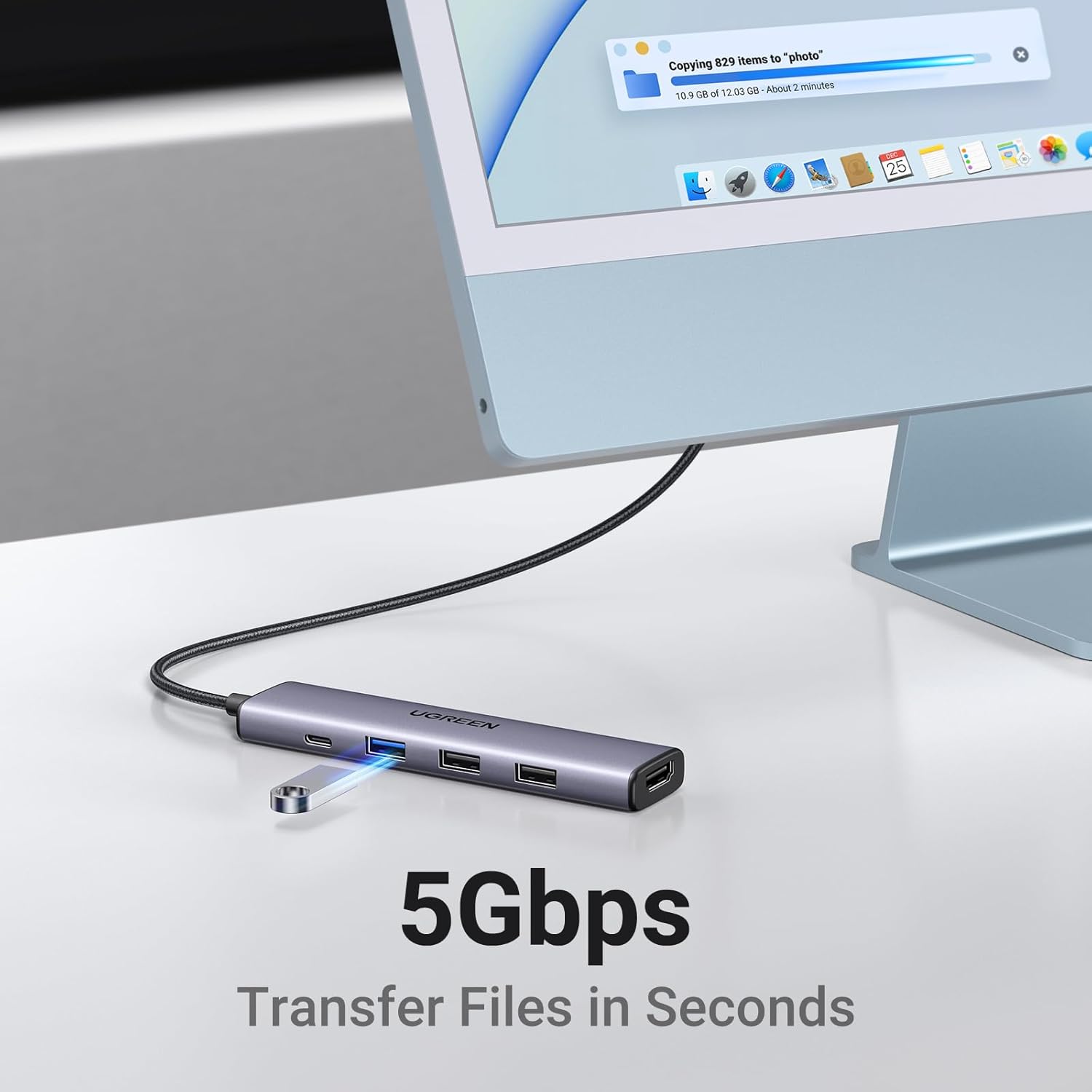 UGREEN 5 IN 1 USB C MULTIFUNCTION ADAPTER 100W 15495 thumbnail 5