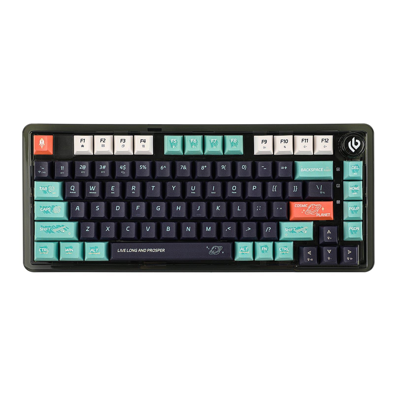 LEOBOG 81 KEYS RGB 75% CUSTOM MECHANICAL GAMING KEYBOARD TRI-MODE KNOB ICE SOUL SWITCH K81 STAR TREK
