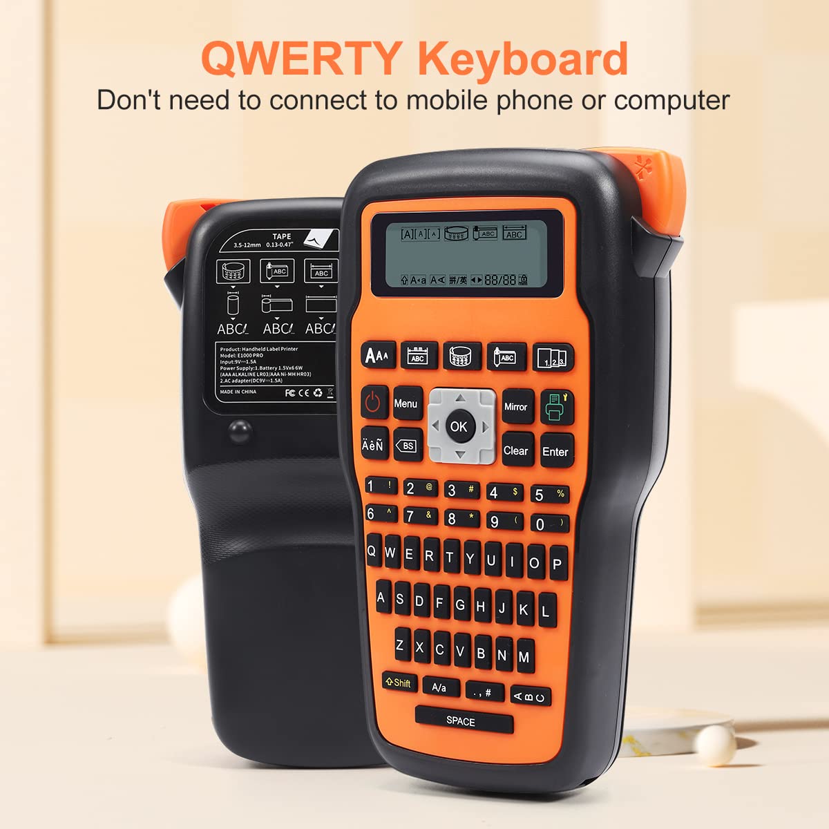HANDHELD LABEL PRINTER ORANGE E1000 PRO thumbnail 3