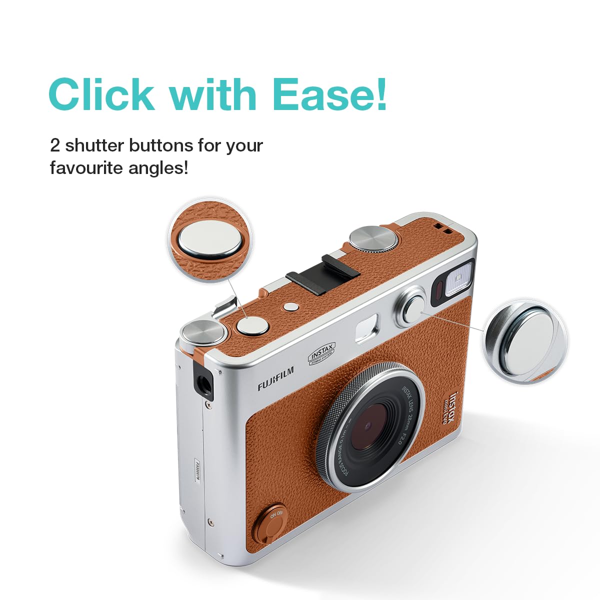 FUJIFILM INSTAX MINI EVO HYBRID INSTANT CAMERA BROWN thumbnail 5