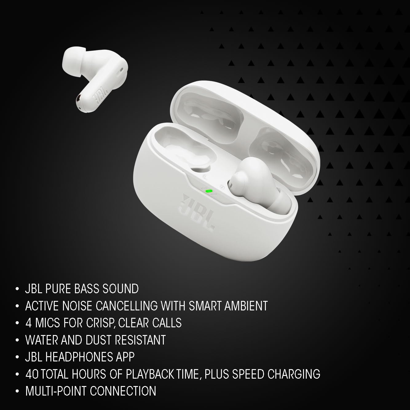 JBL WAVE BEAM 2 TRUE WIRELESS IN-EAR EARBUDS WITH MIC WHITE thumbnail 3