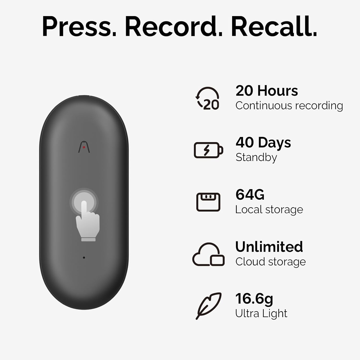 PLAUD NOTEPIN AI VOICE RECORDER LUNAR SILVER thumbnail 8