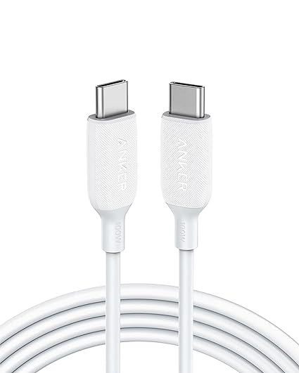 ANKER POWERLINE III FLOW USB-C TO USB-C 100W CABLE 6FT WHITE A8553H21